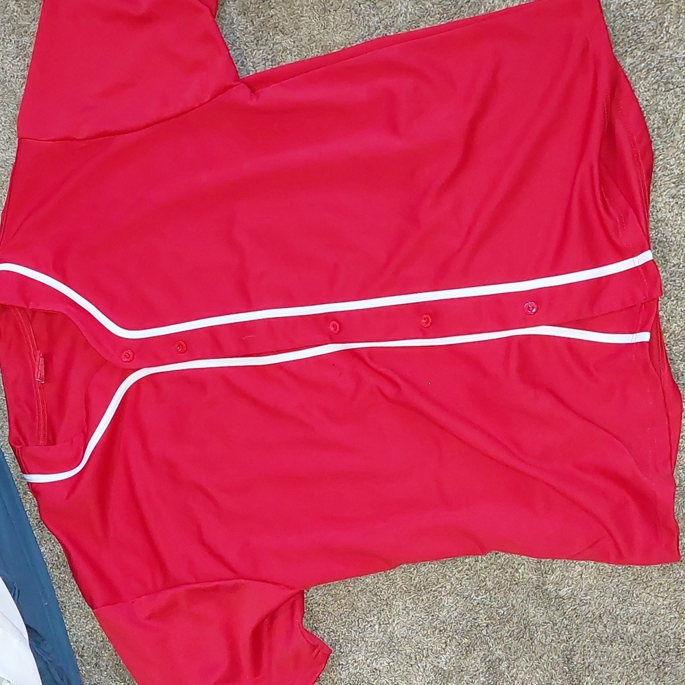 Red 2XL Baseball style shirt made by Victorious